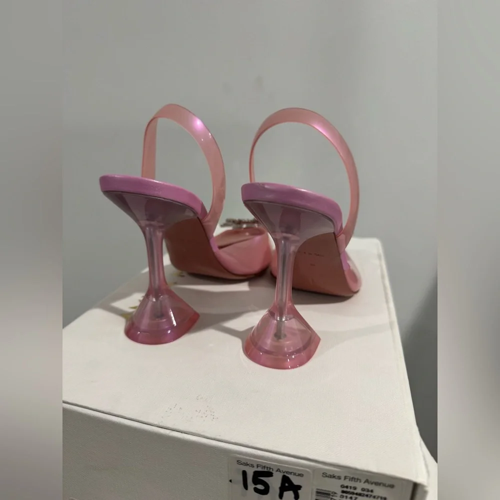 $1105 AMINA MUADDI
Begum sling crystal embellished pink pvc pumps size 36 - Picture 12 of 15